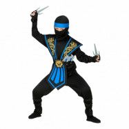Kombat Ninja Blå Barn Maskeraddräkt - Large