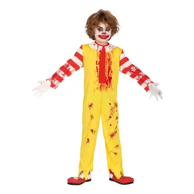 Läskig Snabbmatsclown Barn Maskeraddräkt - Large