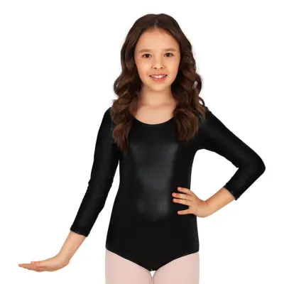 Långärmad Body för Barn Svart Metallic - Medium