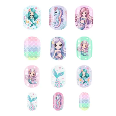 Lösnaglar Mermaid för Barn - 12-pack
