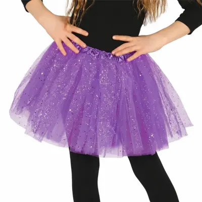 Lila Tyllkjol med Glitter för Barn - One size