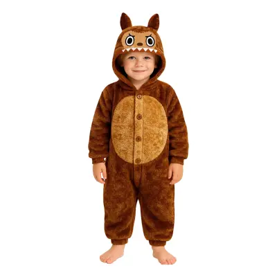 Lulu Monster Brun Onesie Barn Maskeraddräkt - Large