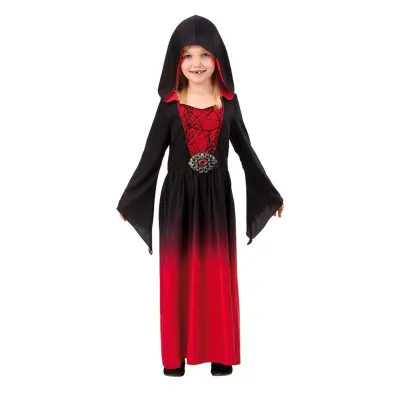 Maskeraddräkt Röd klänning med huva strl 122-134 - Leksaksaffären -  Leksaksaffären