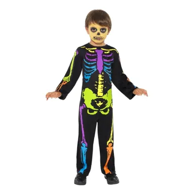 Neon Skelett Barn Maskeraddräkt