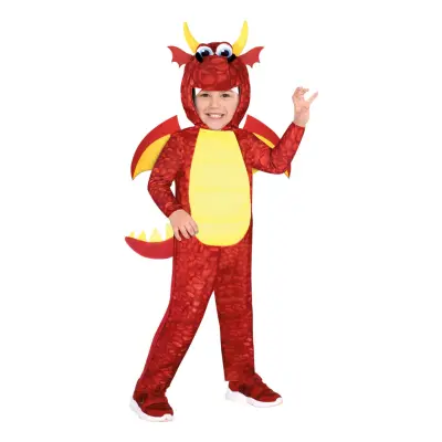 Röd Drake Barn Maskeraddräkt - X-Small