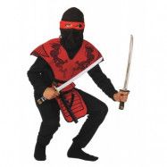 Röd ninja maskeraddräkt 120cm 4-6 år