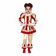Randig Clown Barn Maskeraddräkt - Large