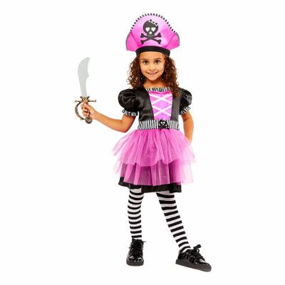 Rosa Sjökaptensklänning Barn Maskeraddräkt - X-Small
