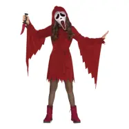 Scream Ghost Face Röd Barn Maskeraddräkt - Medium