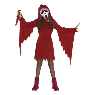 Scream Ghost Face Röd Barn Maskeraddräkt - Medium