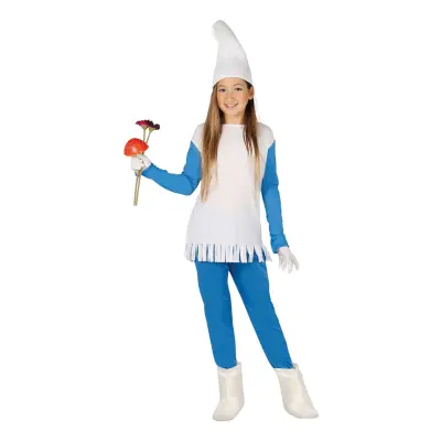 Smurf Klänning Barn Maskeraddräkt - Medium
