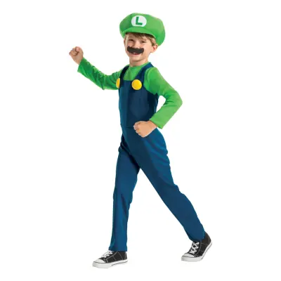 Super Mario Luigi Barn Maskeraddräkt - Small