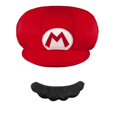 Super Mario Utklädning Keps och Mustasch - Super Mario -  Leksaksaffären