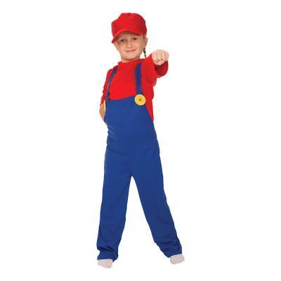 Super Rörmokare Barn Maskeraddräkt - Large