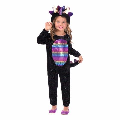 Svart Dinosaurie Barn Maskeraddräkt - Medium