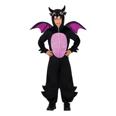 Svart Drake Barn Maskeraddräkt - Large