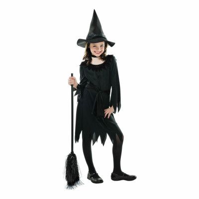 Svart Häxa Barn Maskeraddräkt - Large
