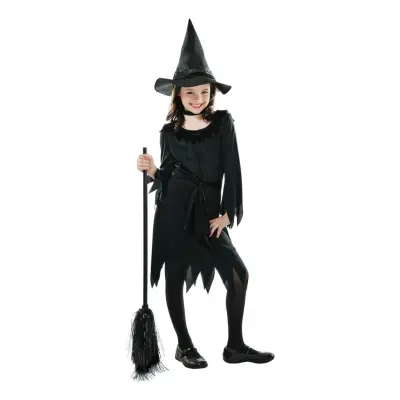 Svart Häxa Barn Maskeraddräkt - Small