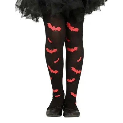 Svarta Strumpbyxor med Fladdermöss för Barn - 7-12 år