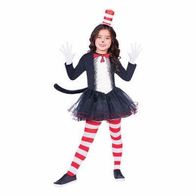 Katten i Hatten Klänning Barn Maskeraddräkt - Small