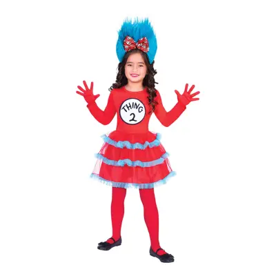 Thing One&Two Klänning Barn Maskeraddräkt - Small