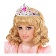 Tiara Silver med Rosa Stenar - One size