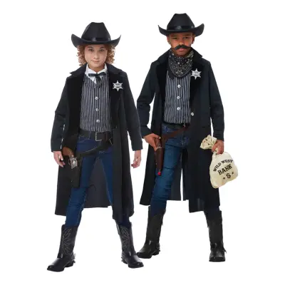 Vilda Västern Sheriff Barn Maskeraddräkt - X-Large