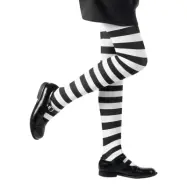 Vit/Svart-Randiga Strumpbyxor Barn - 11-14 år
