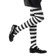 Vit/Svart-Randiga Strumpbyxor Barn - 1-3 år