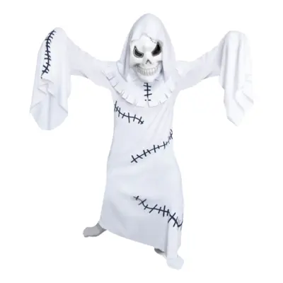 Vitt Spöke Barn Maskeraddräkt - Large