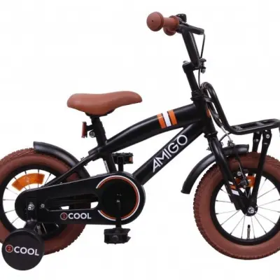 AMIGO Amigo - Barncykel - 2Cool 12 Tum Matte Svart