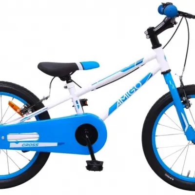 AMIGO Amigo - Barncykel - Cross 18 Tum Blå/Vit