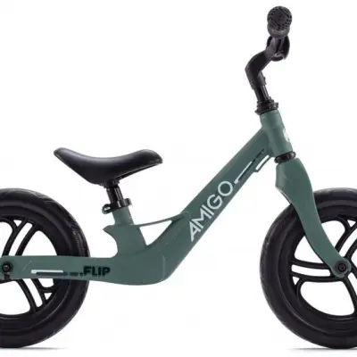AMIGO Amigo - Barncykel - Flip 12 Inch Army Grön