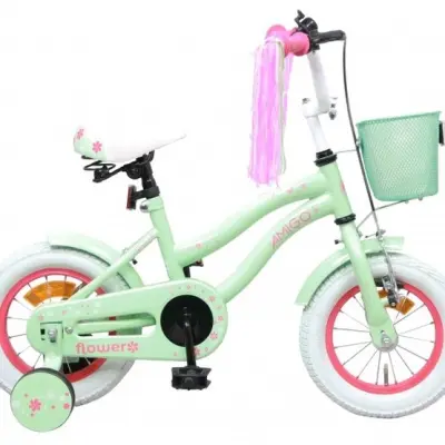AMIGO Amigo - Barncykel - Flower 12 Tum Grön