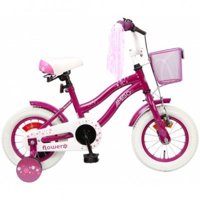AMIGO Amigo - Barncykel - Flower 12 Tum Lila