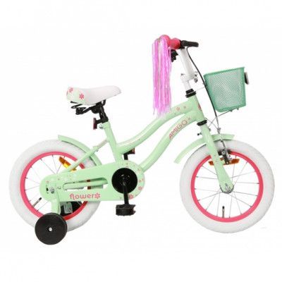 AMIGO Amigo - Barncykel - Flower 14 Tum Grön