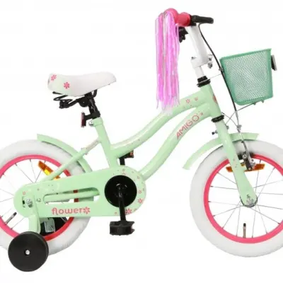 AMIGO Amigo - Barncykel - Flower 14 Tum Grön