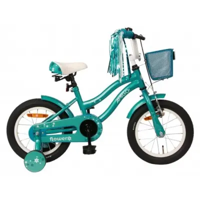 AMIGO Amigo - Barncykel - Flower 14 Tum Turkos