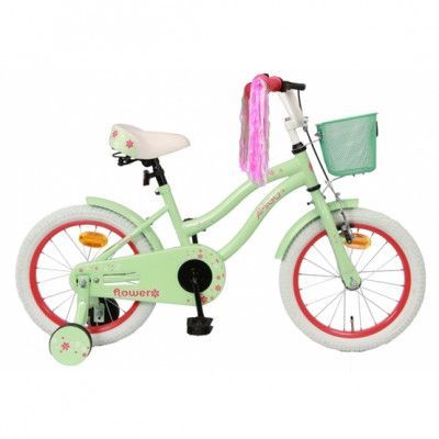 AMIGO Amigo - Barncykel - Flower 16 Tum Grön