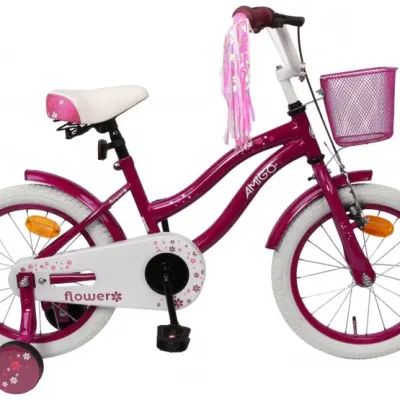AMIGO Amigo - Barncykel - Flower 16 Tum Lila