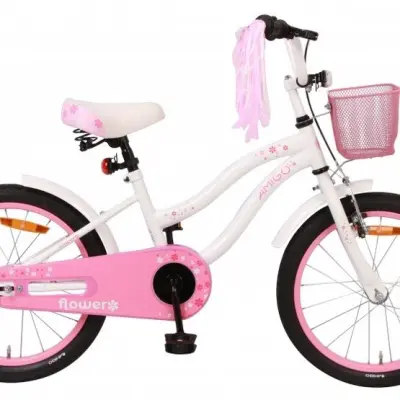 AMIGO Amigo - Barncykel - Flower 18 Tum Vit
