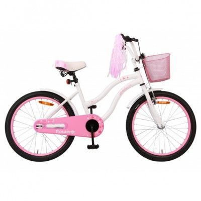 AMIGO Amigo - Barncykel - Flower 20 Tum Vit