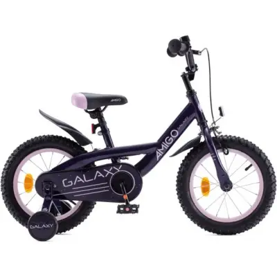 AMIGO Amigo - Barncykel - Galaxy 14 Inch 22,5 Cm Fotbroms Lila/Rosa