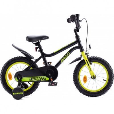 AMIGO Amigo - Barncykel - Jumper 14 Inch 22,5 Cm Fotbroms Svart/Gul