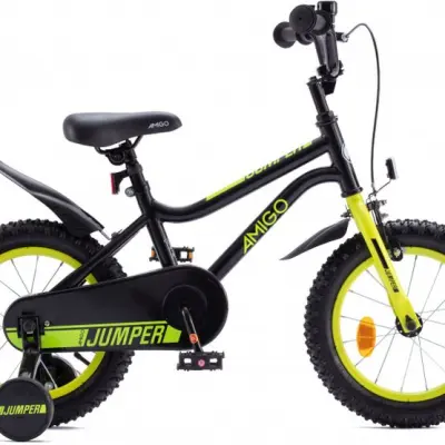 AMIGO Amigo - Barncykel - Jumper 16 Inch 25 Cm Fotbroms Svart/Gul