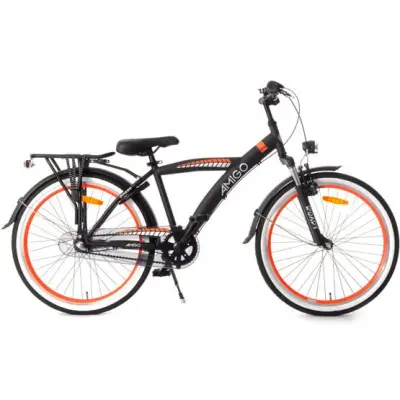 AMIGO Amigo - Barncykel - Roady 24 Tum 38,5 Cm 3 Växlar Fotbroms Svart/Orange