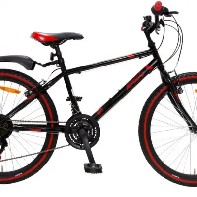AMIGO Amigo - Barncykel - Rock 26 Tum Junior 18 Växlar Svart/Röd
