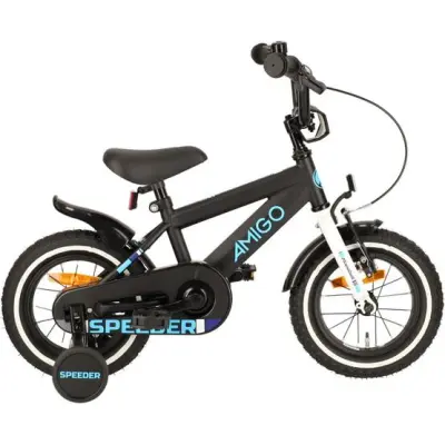 AMIGO Amigo - Barncykel - Speeder 12 Tum 21,5 Cm Fotbroms Svart/Blå