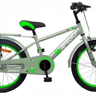 AMIGO Amigo - Barncykel - Sports 18 Tum Grå/Grön
