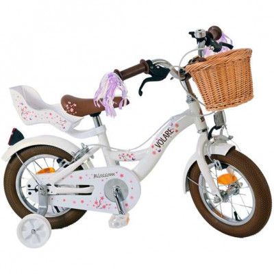 Barncykel Volare - Blossom 12 Tum White - Handbroms
